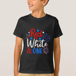 Red White And One 4th Of July 1st Birthday Patriot T-Shirt
