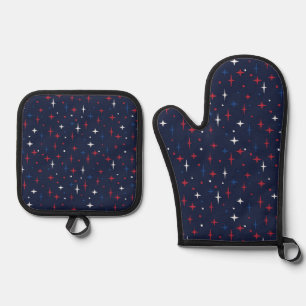 Red White and Oven Mitt & Pot Holder Set