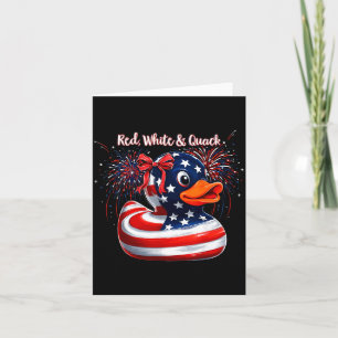 Red White And Quack Funny Duck 4th Of July Card