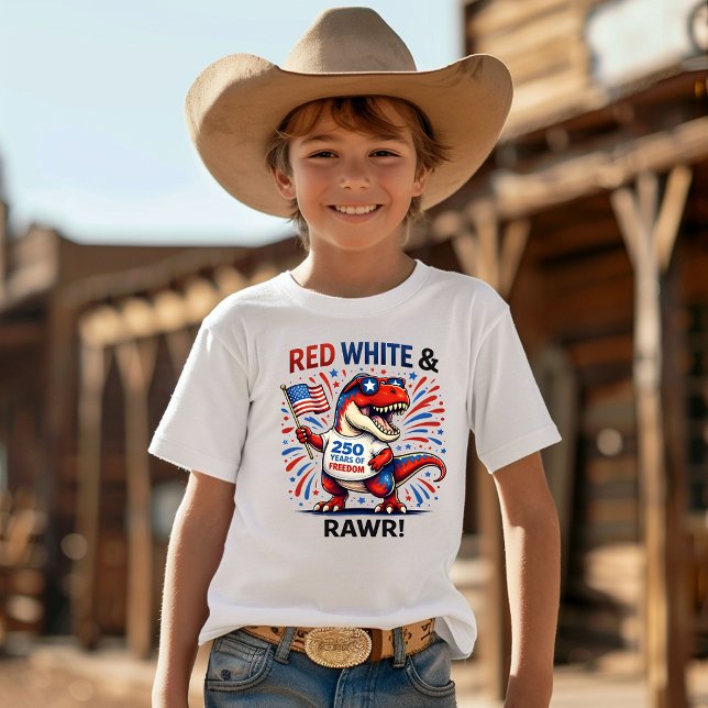 Red, White and Rawr Dinosaur Tri-Blend Shirt (Creator Uploaded)