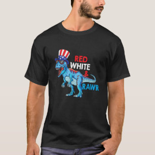 Red White and Rawr T Rex USA Patriotic 4th Of July T-Shirt