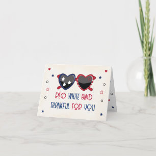 Red White and Thankful for You Thank You Card