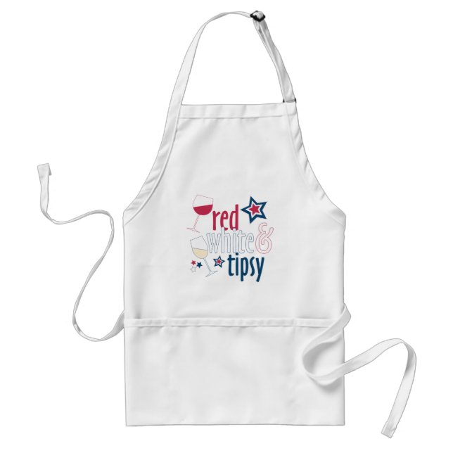 Red White and Tipsy | 4th of July Standard Apron (Front)