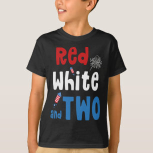 Red White And Two Birthday 4th Of July American 2n T-Shirt