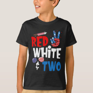 Red White And Two Birthday 4th Of July American 2n T-Shirt