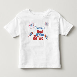 Red White and Two Birthday Party Toddler T-Shirt