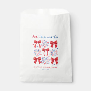 Red White and Two July Girl 2nd Birthday Treats Favour Bags