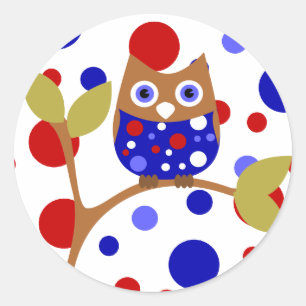 Red, White and Who Owl! Classic Round Sticker