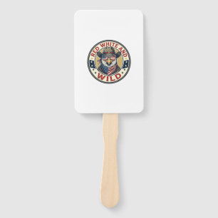 Red White And Wild Patriotic Patriotic Animal Vint Hand Fan