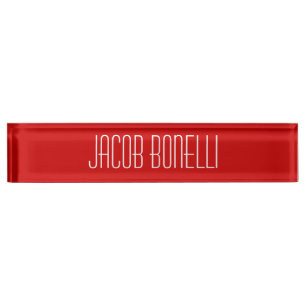 Red White Attractive Charming Business Nameplate