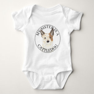 Red & White Australian Cattledog Big Sister Baby Bodysuit