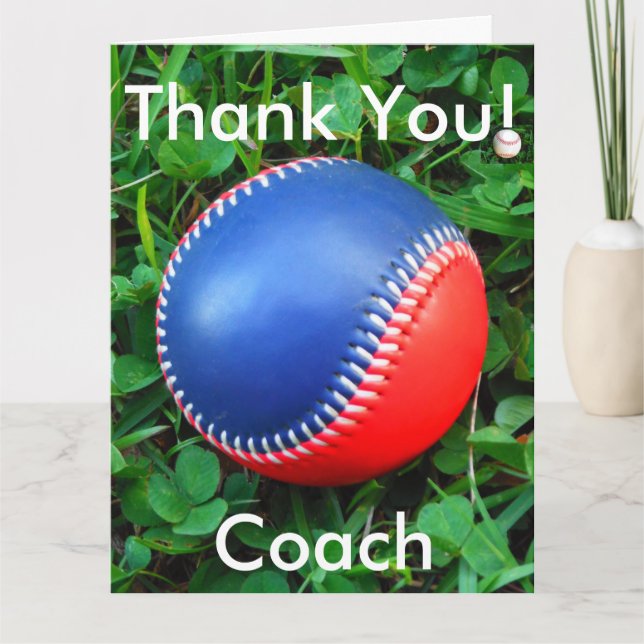 Red White & B Baseball custom thank you card (Front)