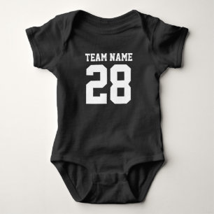 Red White Baby Football Sports Jersey Romper Bodysuit