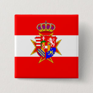 Red White Banner Grand Duchy of Tuscany 15 Cm Square Badge