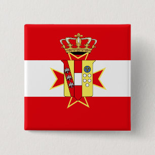 Red White Banner Grand Duchy of Tuscany 15 Cm Square Badge