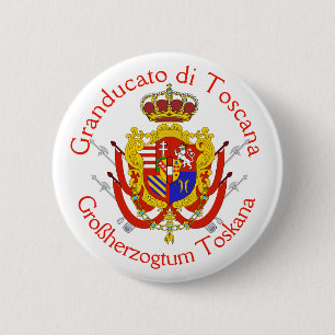 Red White Banner Grand Duchy of Tuscany 6 Cm Round Badge
