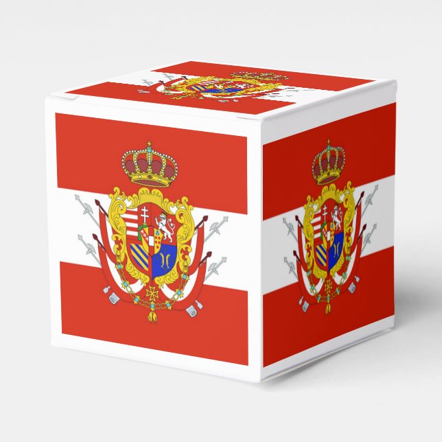 Red White Banner Grand Duchy of Tuscany Favour Box (Front Side)