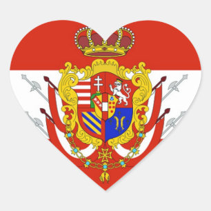 Red White Banner Grand Duchy of Tuscany Heart Sticker