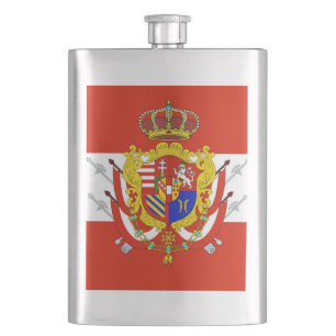 Red White Banner Grand Duchy of Tuscany Hip Flask
