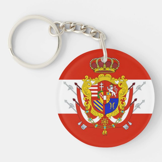 Red White Banner Grand Duchy of Tuscany Key Ring (Front)