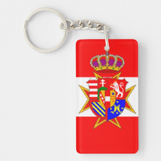 Red White Banner Grand Duchy of Tuscany Key Ring (Front)