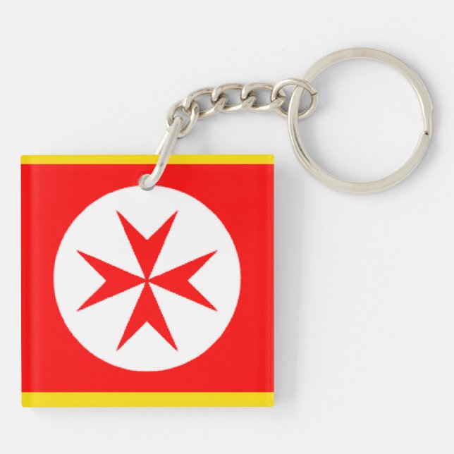 Red White Banner Grand Duchy of Tuscany Key Ring (Back)