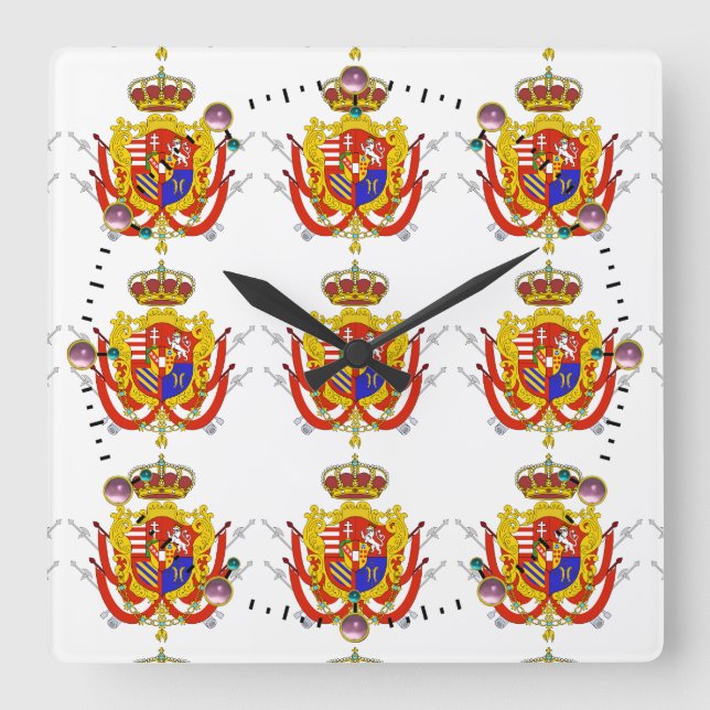 Red White Banner Grand Duchy of Tuscany Square Wall Clock (Front)