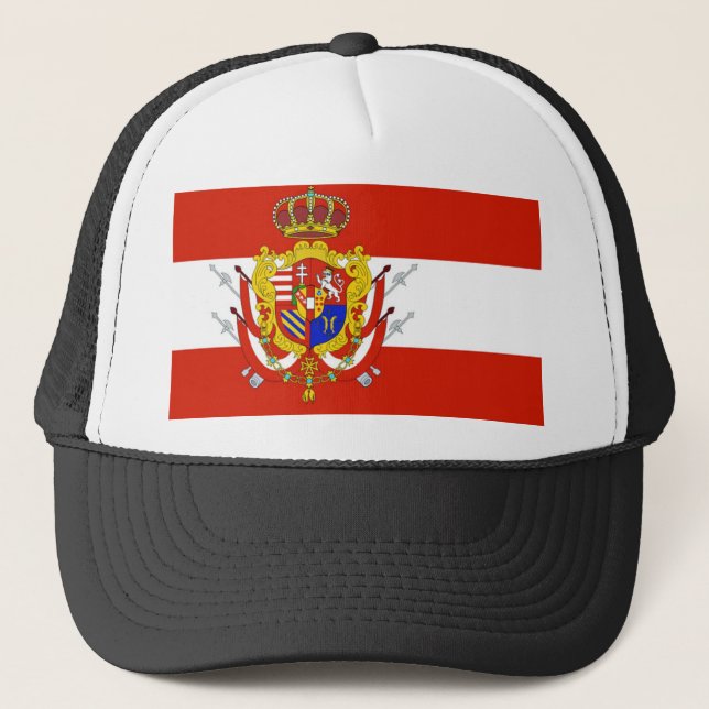 Red White Banner Grand Duchy of Tuscany Trucker Hat (Front)