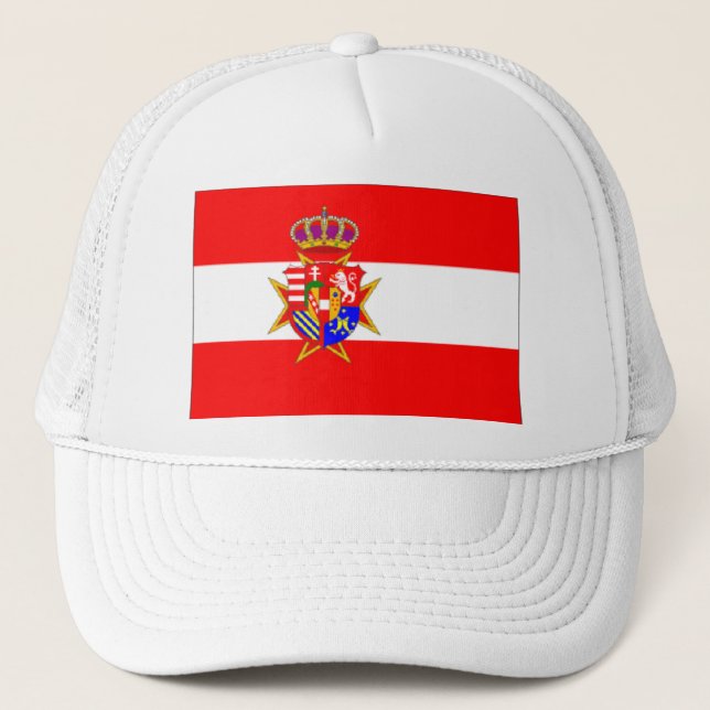 Red White Banner Grand Duchy of Tuscany Trucker Hat (Front)