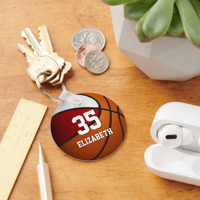 red white basketball end of season banquet favours key ring (Desk)