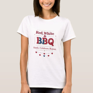 Red, White & BBQ – Heartfelt Sizzle  T-Shirt