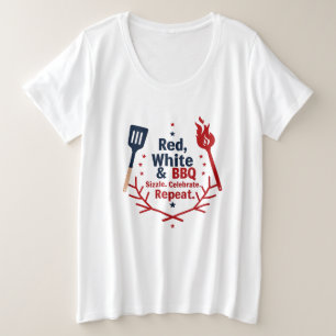 Red, White & BBQ Plus Size Shirt – Patriotic Grill