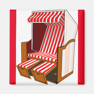 Red & White Beach Chair Theme Magnet