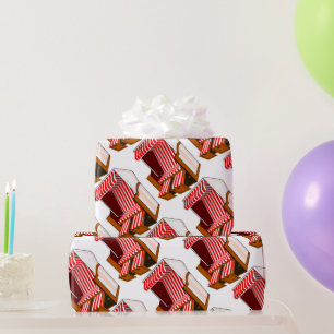 Red & White Beach Chairs Theme Wrapping Paper