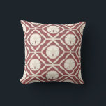 Red White Beach Sand Dollar Throw Pillow<br><div class="desc">A pretty sand dollar pattern with a rustic wood background decorates this pillow. Perfect for your beach house decor. Mix and match with other pillows in the shop. Designed for you by Blackberry Boulevard.</div>