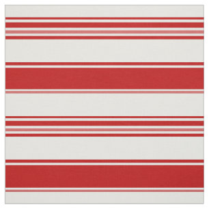 Red & White Beach Stripes (large scale) Fabric
