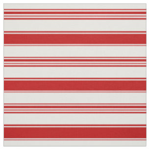 Red & White Beach Stripes (medium scale) Fabric