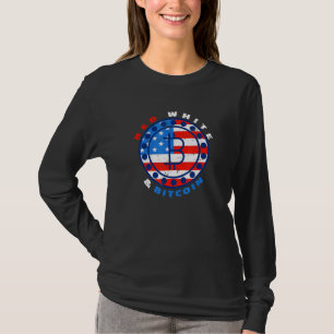 Red White Bitcoin Patriotic 4th of July Cryptocurr T-Shirt