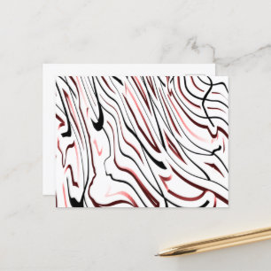 Red White black Abstract stripe design     Postcard