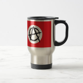 Red, White & Black Anarchy Flag Sign Symbol Travel Mug