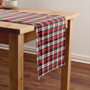Red White Black Buffalo Check Plaid Pattern Short Table Runner
