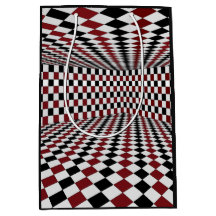 Red White Black Chequered Room High Contrast