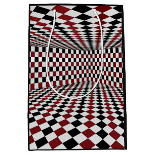 Red White Black Chequered Room High Contrast Medium Gift Bag