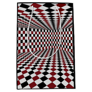 Red White Black Chequered Room High Contrast Medium Gift Bag
