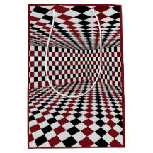 Red White Black Chequered Room High Contrast