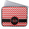 Red White & Black Chevron Pattern Custom Monogram