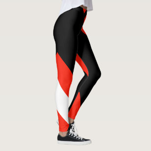 Red White & Black Colour Block 4Anissa Leggings