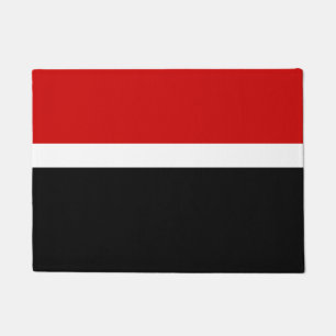 Red White Black Colour Block Style Design  Doormat