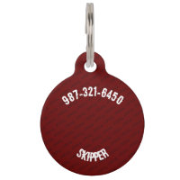 RED WHITE BLACK CUTE MODERN PET NAME PET ID TAG