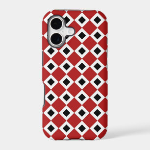 Red-White-Black Diamond Pattern iPhone 8 Plus Case
